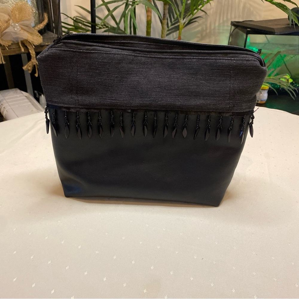 Black and Gray Beaded Clutch accessories including